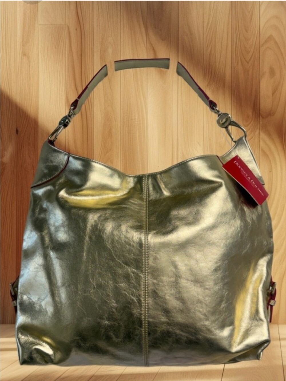Dooney & Bourke Metallic Gold Leather Hobo